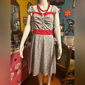 Stunning Retro Style Strawberry Print Dress from ModCloth Friday On My Mind EUC